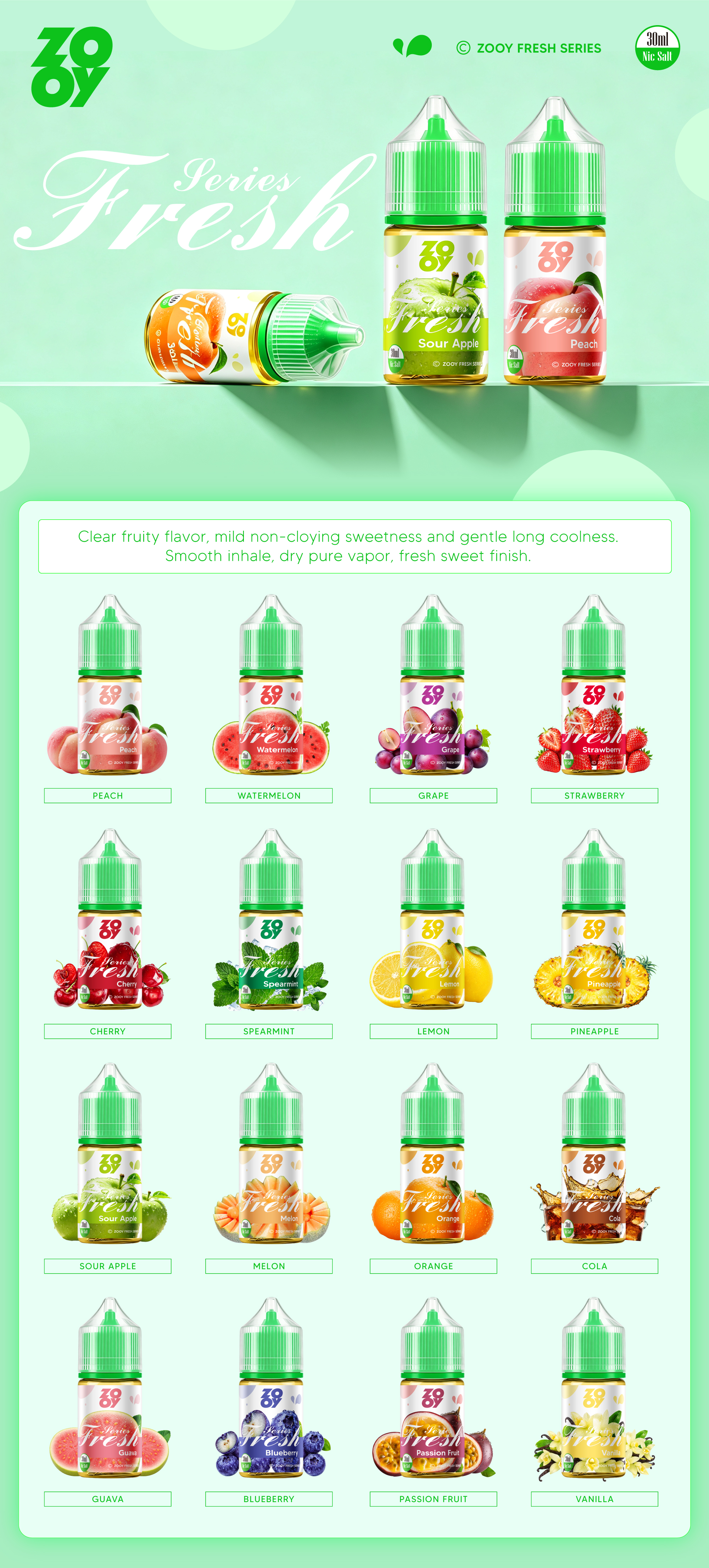ZOOY FRESH SERIES 30ML E-LIQUID