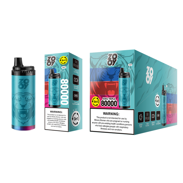 Zooy King triple 80000 puffs 80k 120k 3 in 1 Disposable Vape Three flavors EU Warehouse-Blueberry sour rasberry& Double Apple &Strawberry Raspberry Cherry
