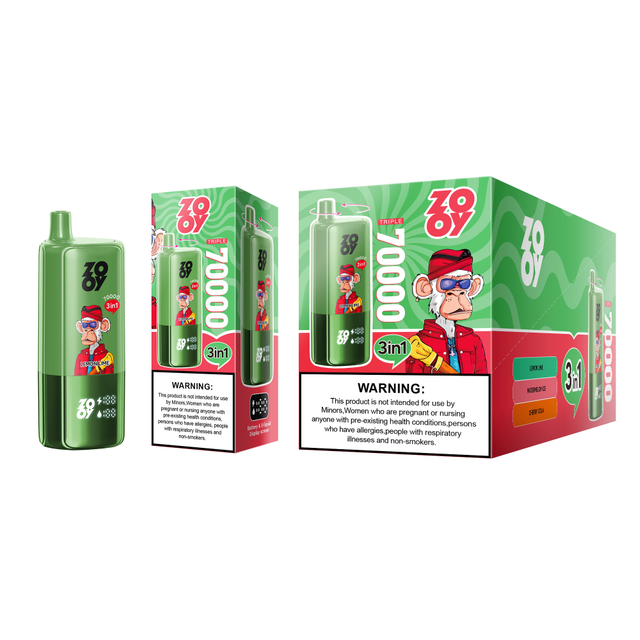 ZOOY VAPE TRIPLE 70k 120k Disposable Vape Three flavors EU Warehouse-Strawberry kiwi &Watermelon ice & Red Bull