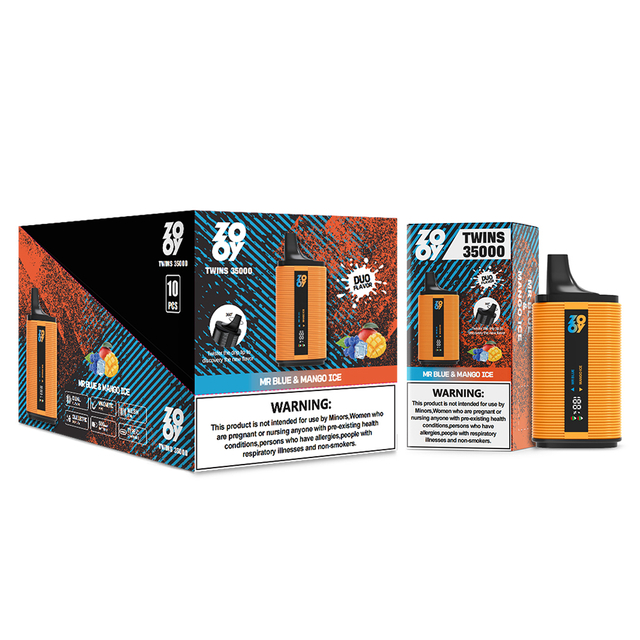 ZOOY VAPE TWINS 35000 Disposable Vape Puff 120K Dual Flavor EU Warehouse-Mr blue & mango ice
