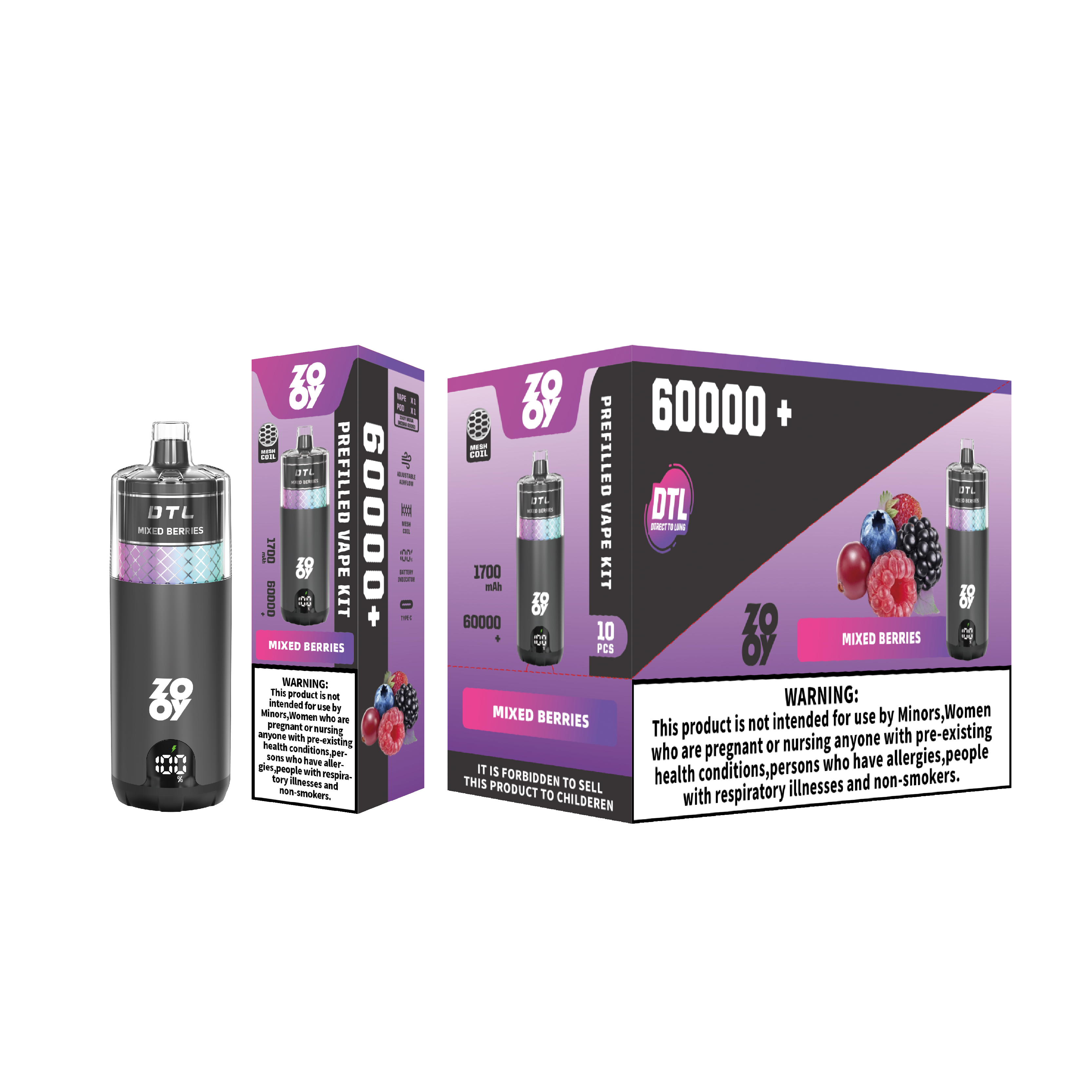 European warehouses Lung aspiration ZOOY VAPE MEGA DTL 60000+ Interchangeable ammunition