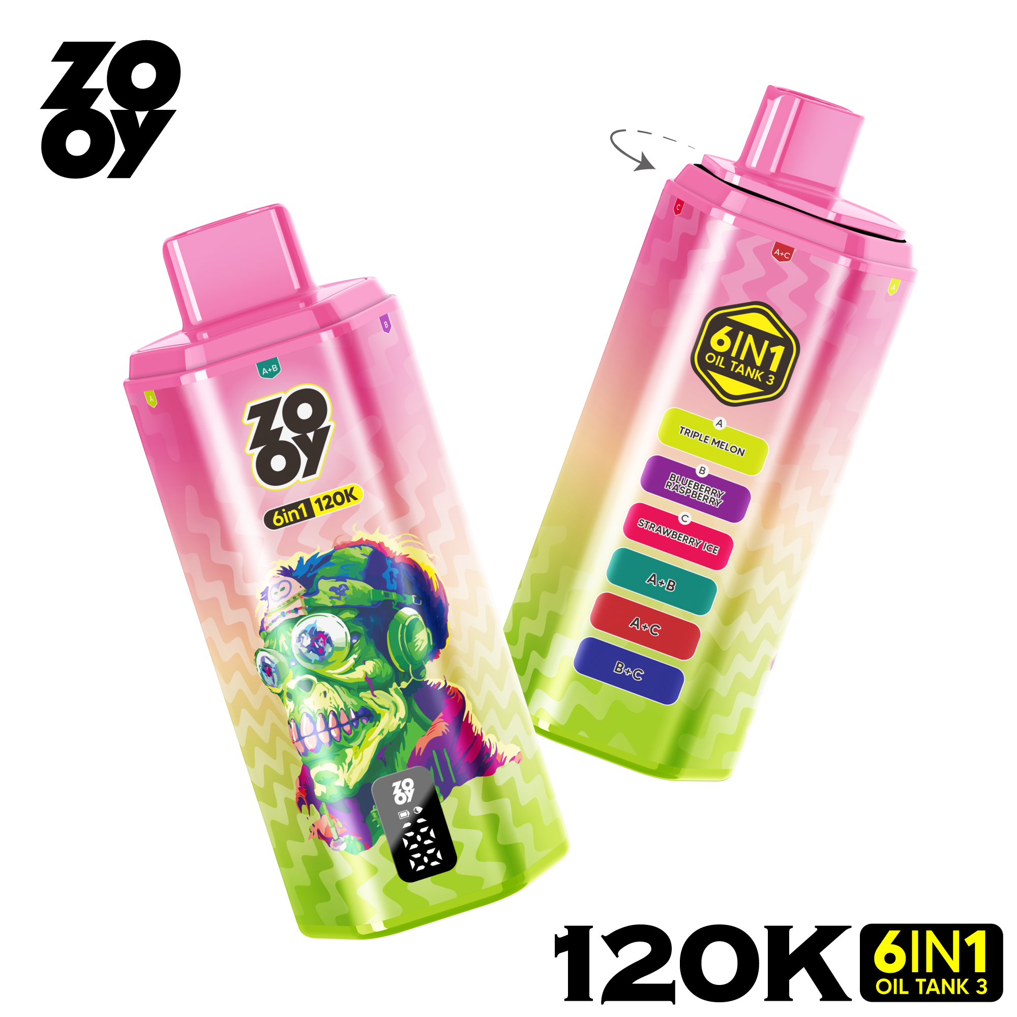ZOOY 6 IN 1 120k Disposable Vape Puff 140K Six in one flavor EU Warehouse