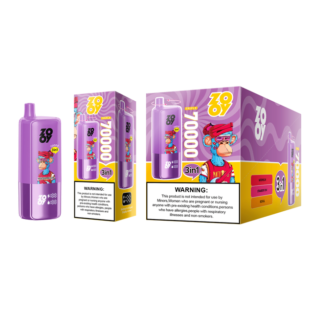 ZOOY VAPE TRIPLE 70k 120k Disposable Vape Three flavors EU Warehouse-Mr.blue& Strawberry banana& Lemon lime