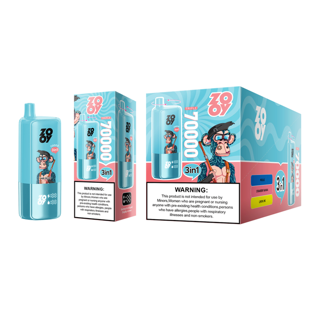 ZOOY VAPE TRIPLE 70k 120k Disposable Vape Three flavors EU Warehouse-Watermelon & Lemon lime& Cherry Cola