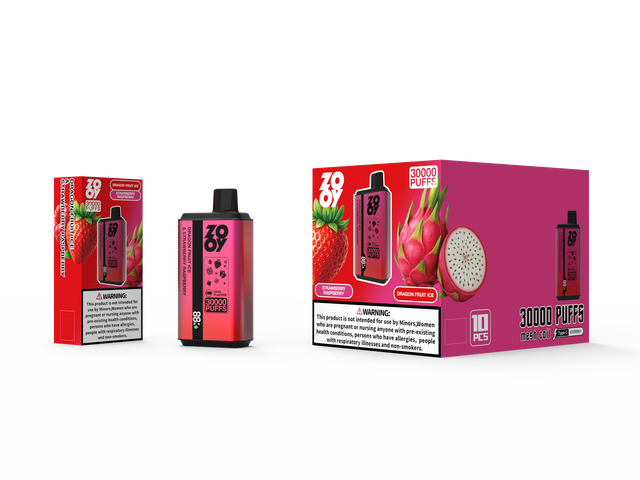 ZOOY twins 30000 2 in 1 Disposable Vape Puff 120K Dual Flavor EU Warehouse-Dragon Fruit ice & Strawberry raspberry