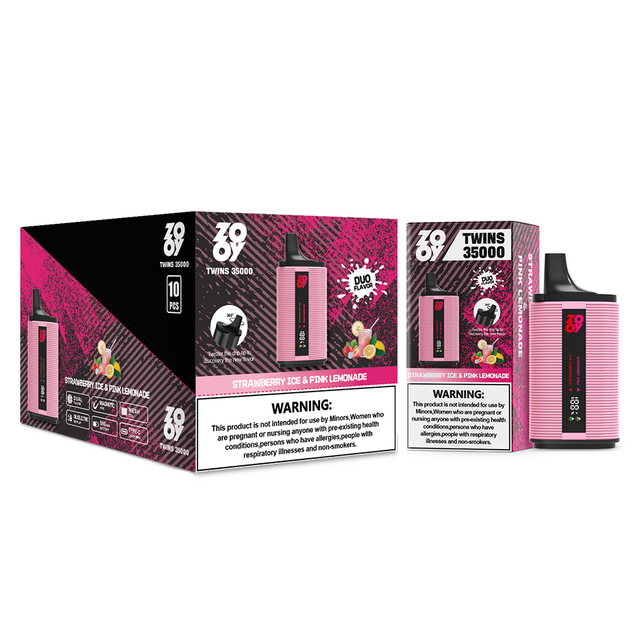 ZOOY VAPE TWINS 35000 Disposable Vape Puff 120K Dual Flavor EU Warehouse-strawberry Ice & Pink Lemonade