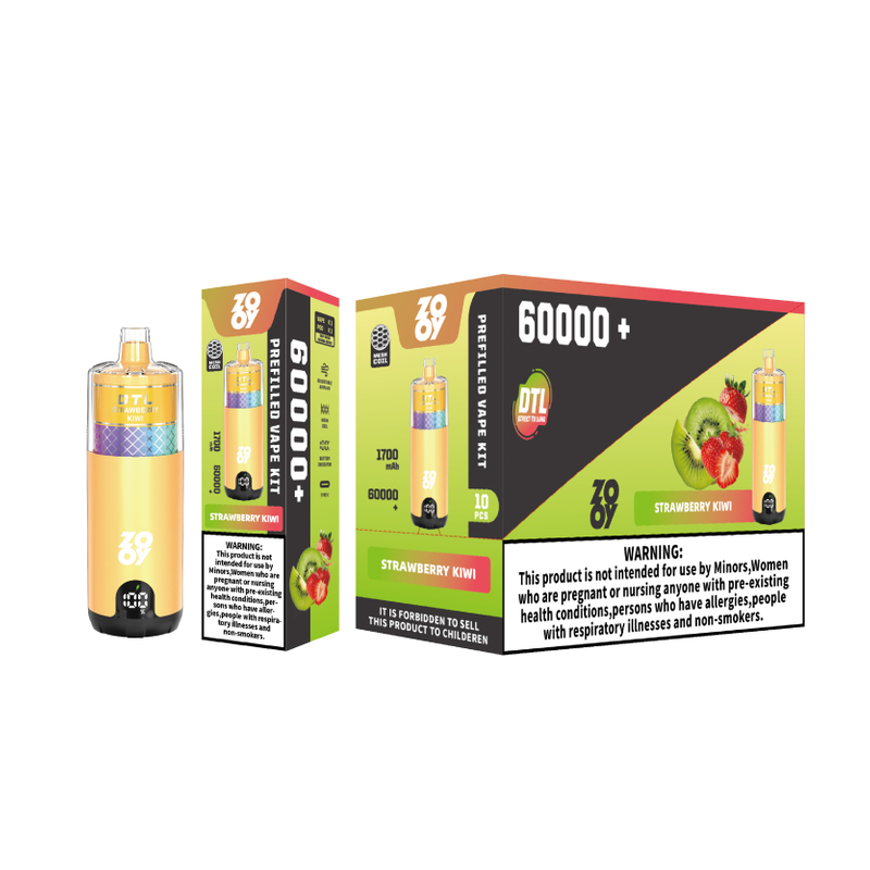 ZOOY VAPE MEGA 60000 Disposable Vape Puff 120K Three flavors EU Warehouse-strawberry kiwi