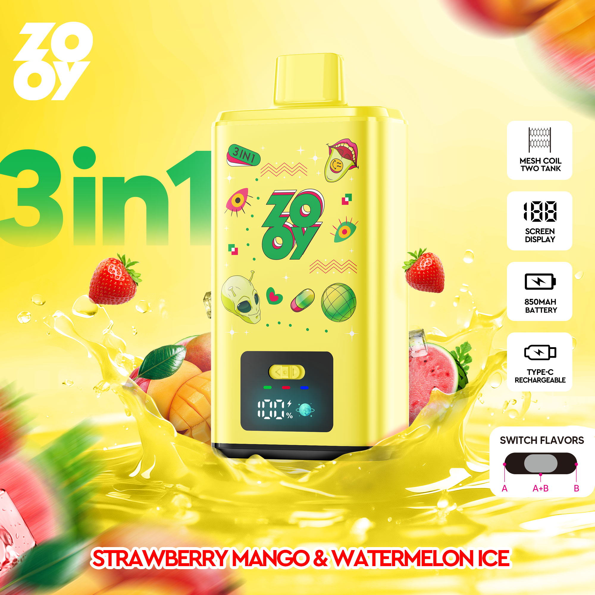  ZOOY VAPE 3 in 1 150k disposable cig 150K puff e-cigarette germany vape 4in1 disposable vape manufacturer puffs eu