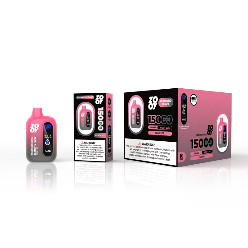 zooy diamond 15k PUFF 120K Vaper Electronic Cigarette EU Warehouse -PEACH ICE