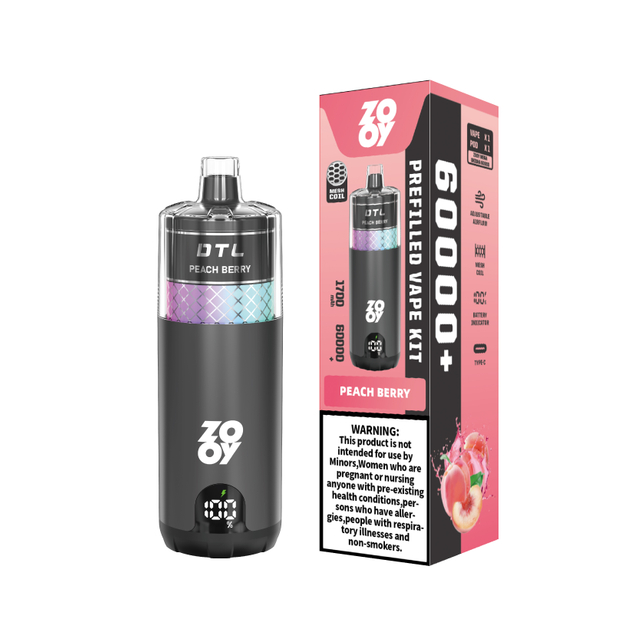  ZOOY VAPE MEGA 60000 Disposable Vape 120k Three flavors EU Warehouse-pech berry