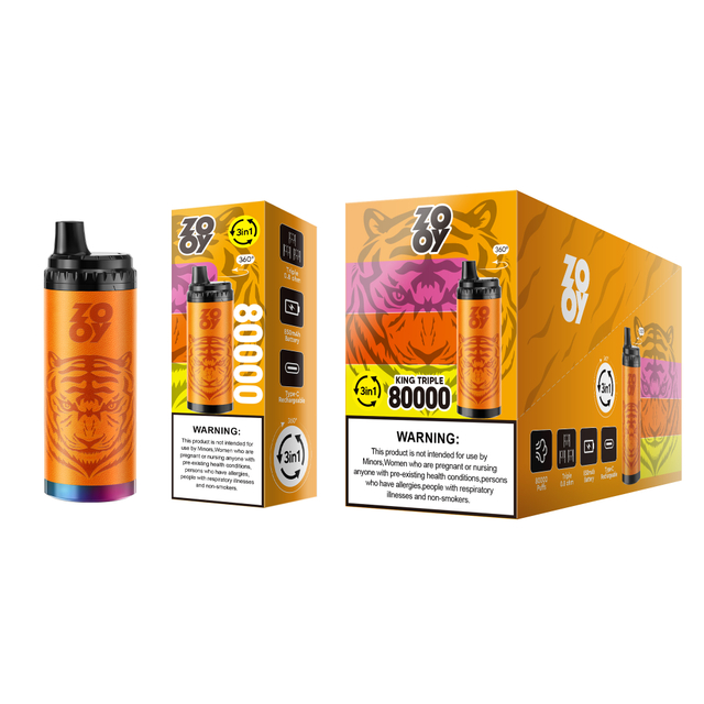 Zooy King triple 80000 puffs 80k 120k 3 in 1 Disposable Vape Three flavors EU Warehouse-Mixed berry & Pineapple Mango Peach & banana ice