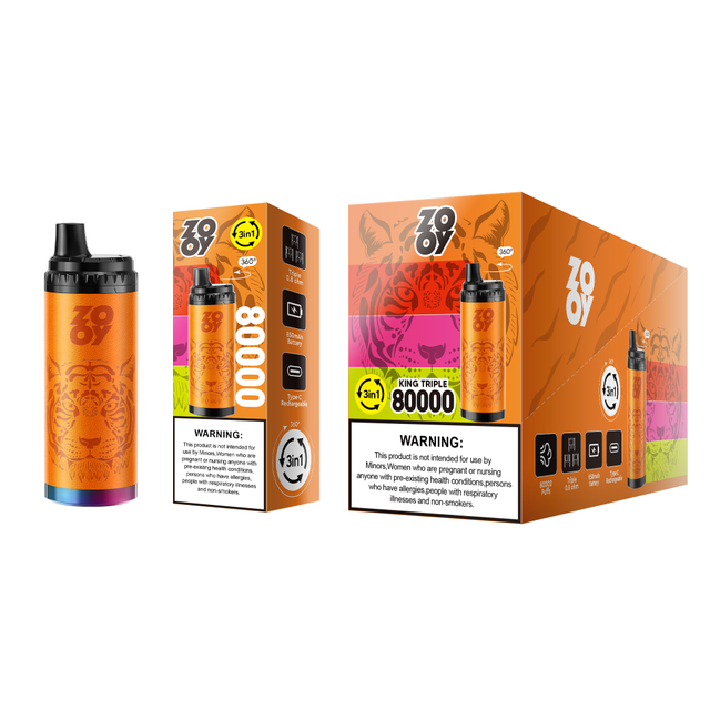 Zooy King triple 80000 puffs 80k 120k 3 in 1 Disposable Vape Three flavors EU Warehouse-Strawberry banana&Raspberry watermelon&Lemon lime