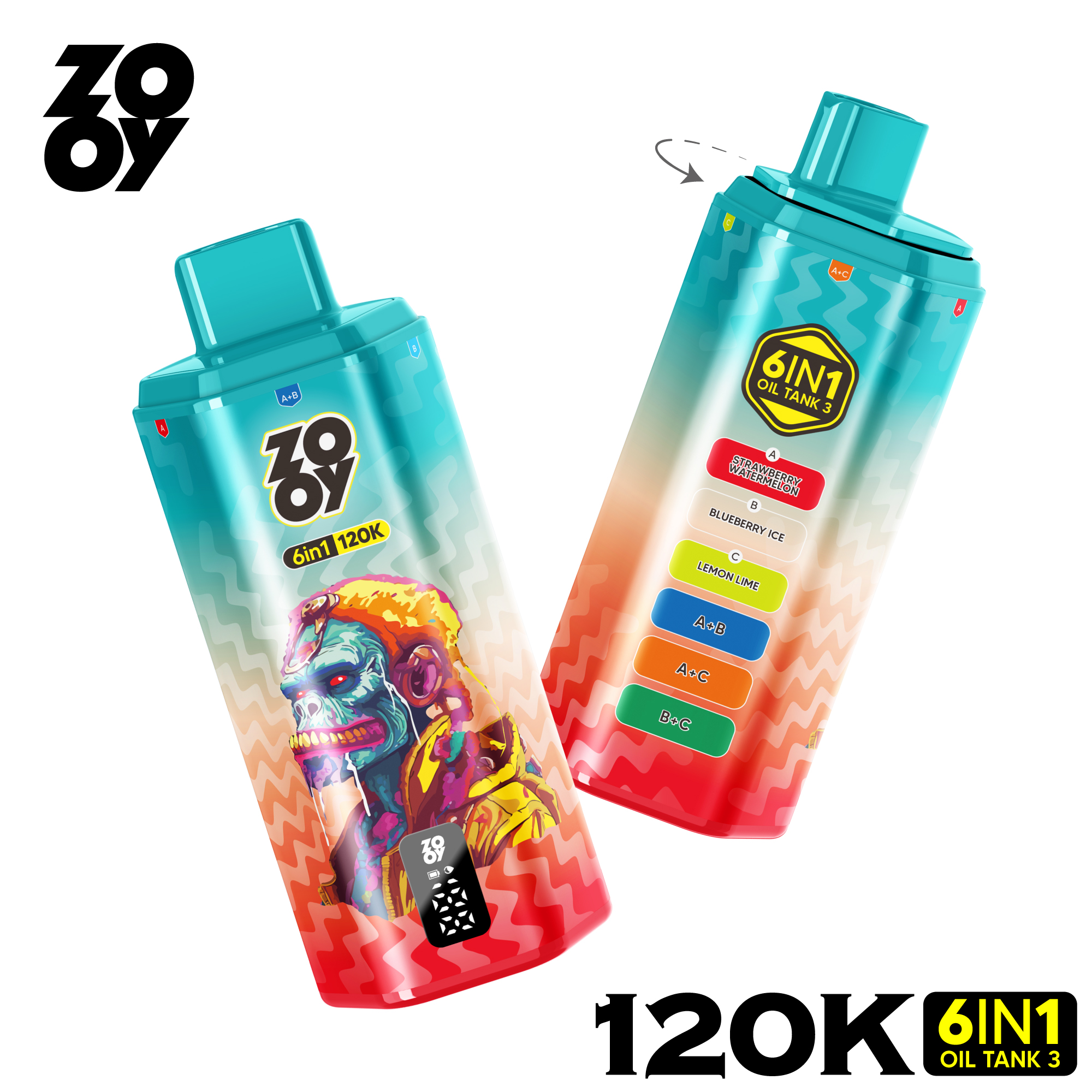 ZOOY 6 IN 1 120k Disposable Vape Puff 140K Six in one flavor EU Warehouse