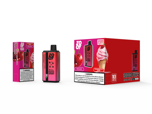 ZOOY twins 30000 2 in 1 Disposable Vape Puff 120K Dual Flavor EU Warehouse-Strawberry vanilla cola &Raspberry watermelon
