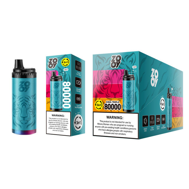 Zooy King triple 80000 puffs 80k 120k 3 in 1 Disposable Vape Three flavors EU Warehouse-Tropical fruit &Strawberry watermelon &Strawberry mango