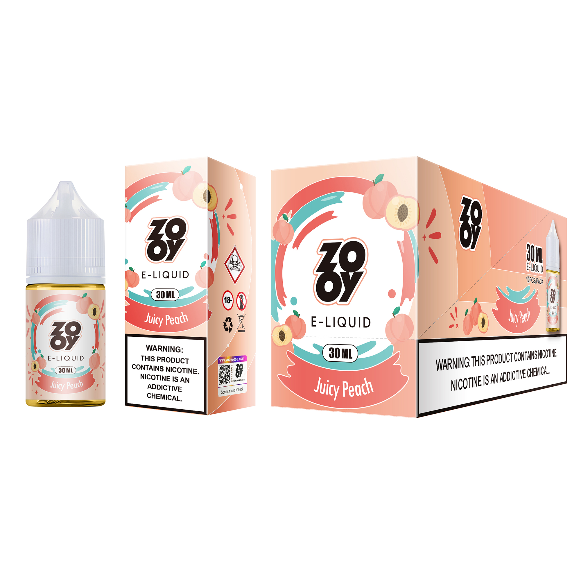 ZOOY VAPE E-LIQUID 30MLE-LIQUID Nic Salt E-Liquid Premium Vape Juice 20mg 30mg 50mg with Multiple Fruit Flavors