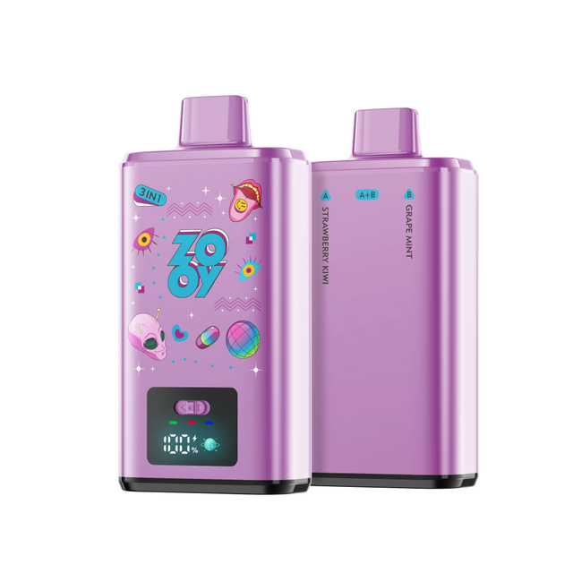 ZOOY VAPE 3 in 1 150k Multi Flavor 150000 Puff Vaper Electronic Cigarette puffs eu-Fizzy cherry & Blueberry ice