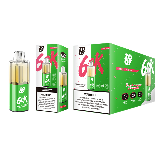  ZOOY VAPE Fizz 60000 Disposable Cig 60k Puff E-cigarette Germany Visualized Oil Tank Vape Puffs Eu-blueberry ice