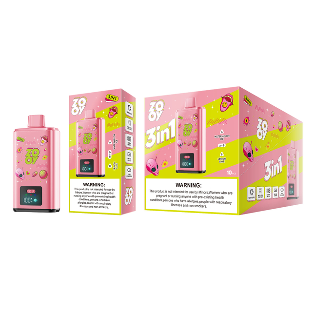 ZOOY VAPE 3 in 1 150k Multi Flavor 150000 Puff Vaper Electronic Cigarette puffs eu-Vanilla cola & Strawberry banana