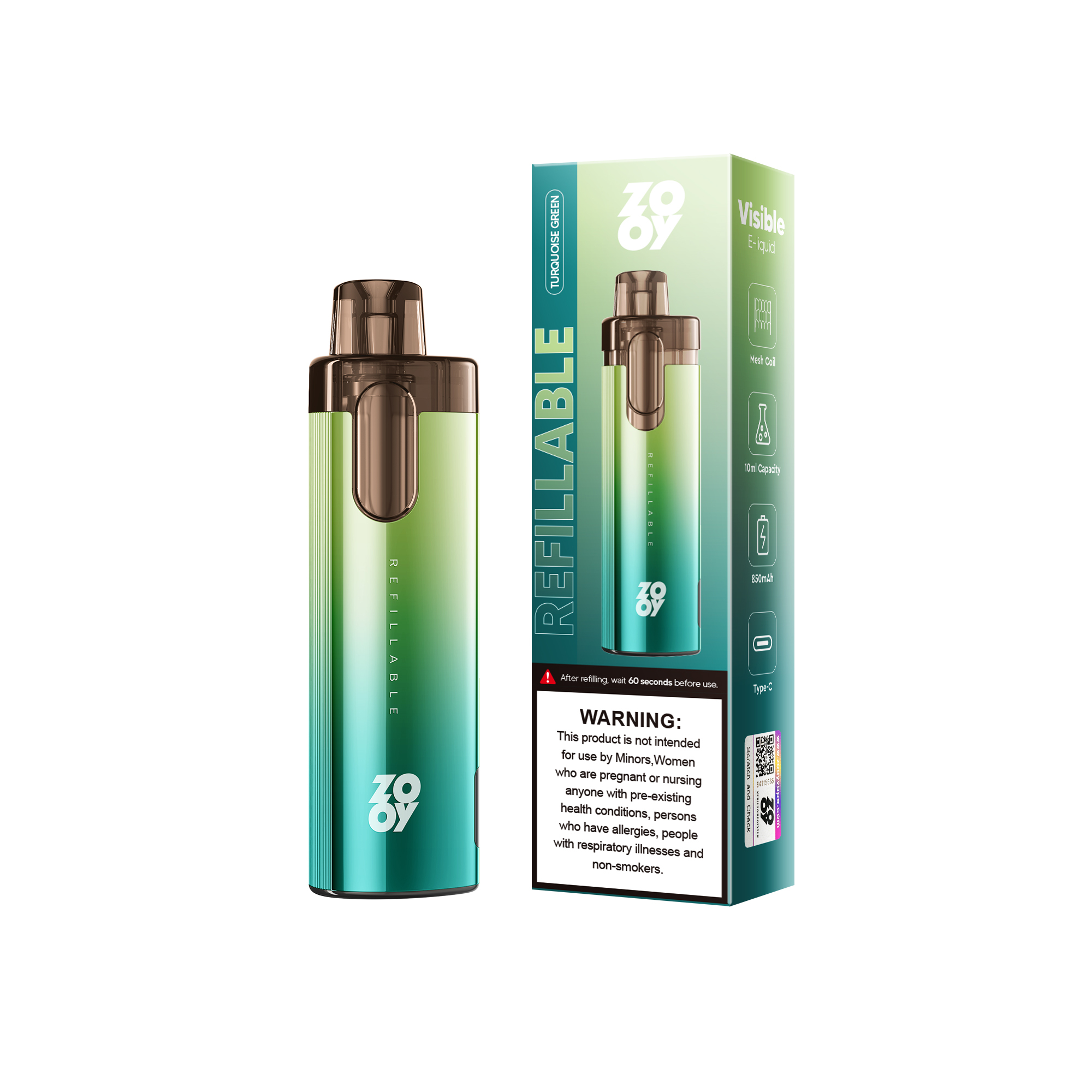 2026 vape Z0OY Refillable pod Puffs Disposable Vape with 900mAh Battery Dual Mesh Coil