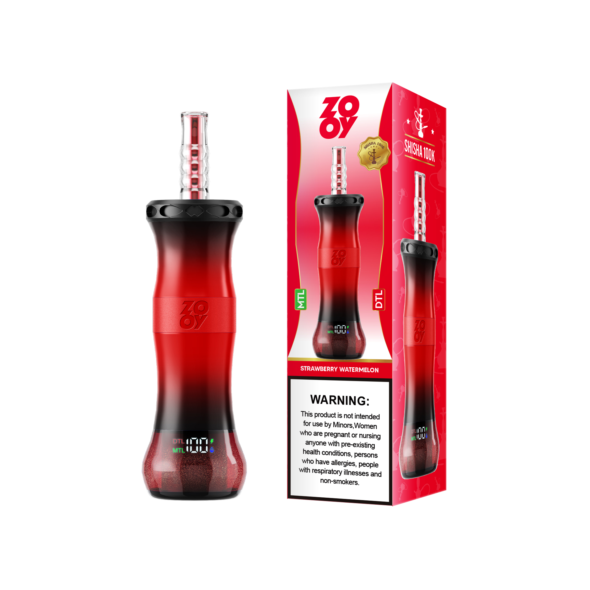 European warehouse e-cigarette Zooy Shisha Hookah 100K 