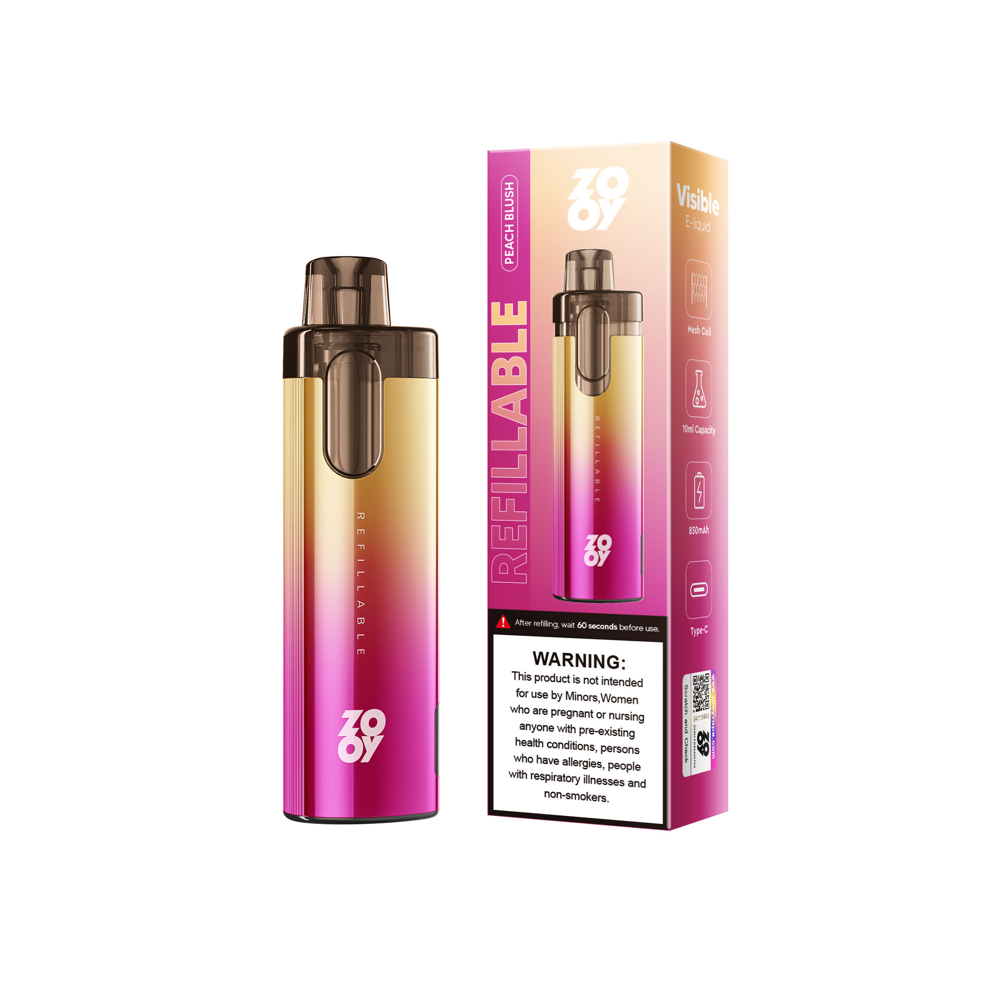 2026 vape Z0OY Refillable pod Puffs Disposable Vape with 900mAh Battery Dual Mesh Coil